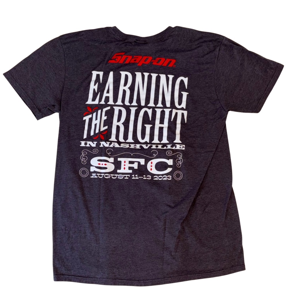 Snap-on Tools SFC Nashville 2023 T-Shirt Hanes Gray Large Promo Tee Tennessee